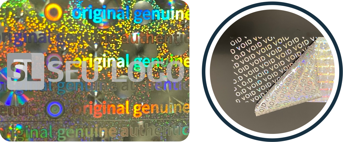 Selo Holgrafico Prata Personalizado com evidencia de violacao void